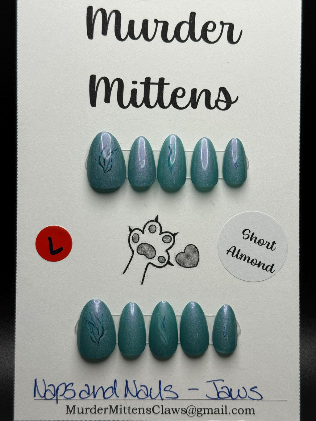 Naps and Nails - Jaws; press-on nails