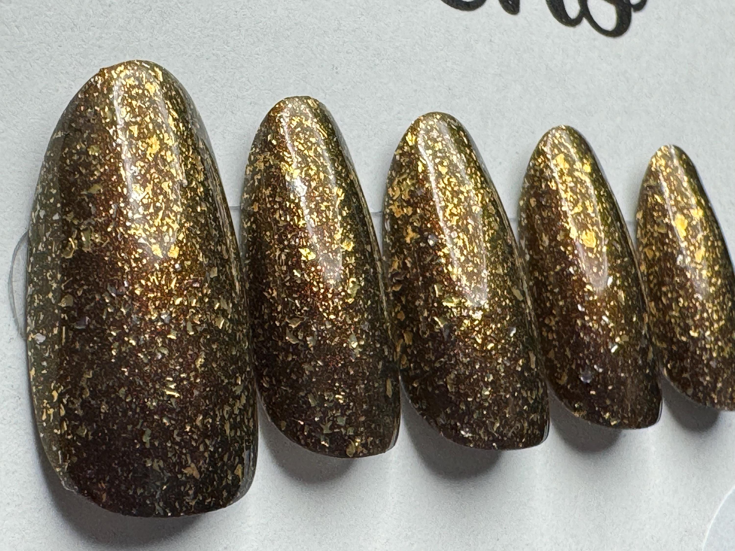 Painted Polish - Donut Stop Me Now AND Mooncat - Fool's Gold; press-on nails