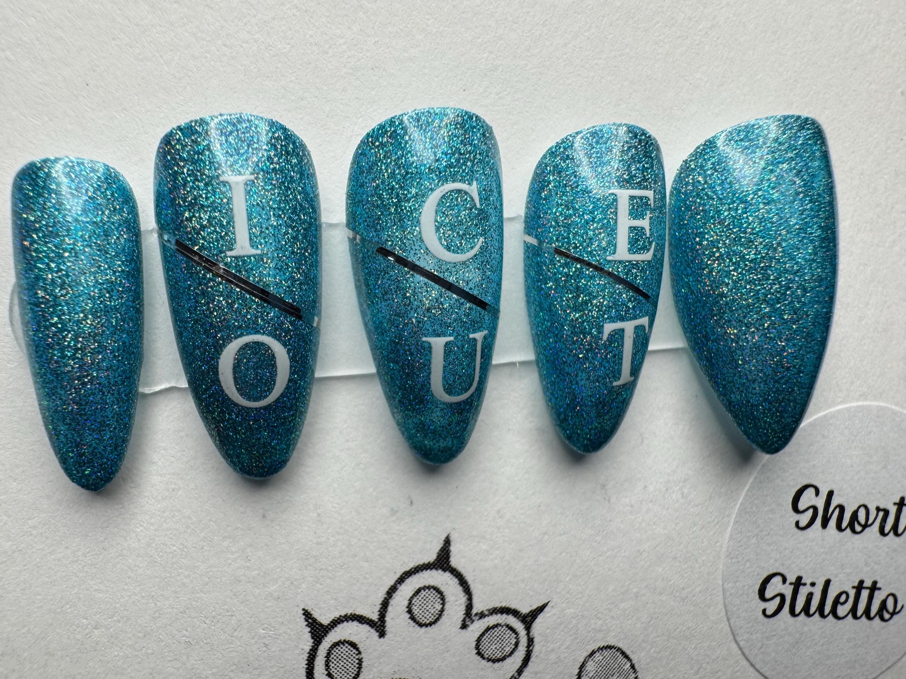 ILNP - Blowing Bubbles; ICE OUT; press-on nails