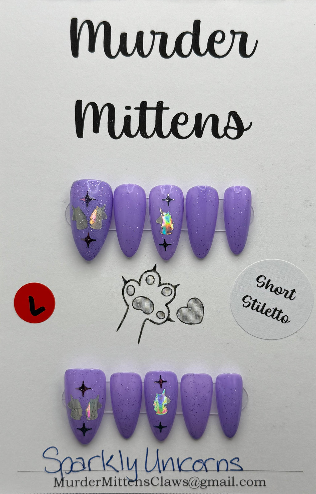 Sparkly Unicorns; press-on nails