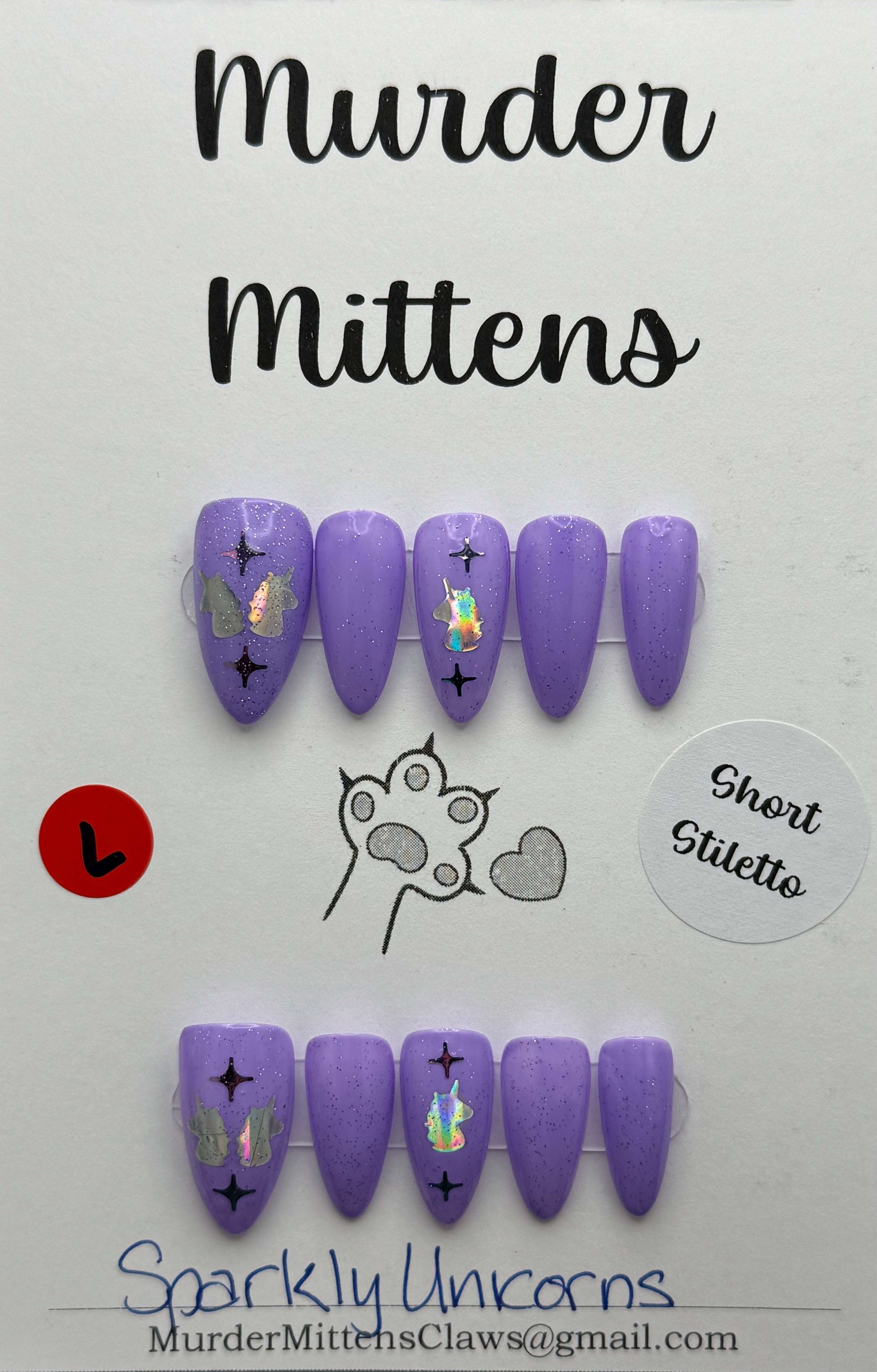 Sparkly Unicorns; press-on nails