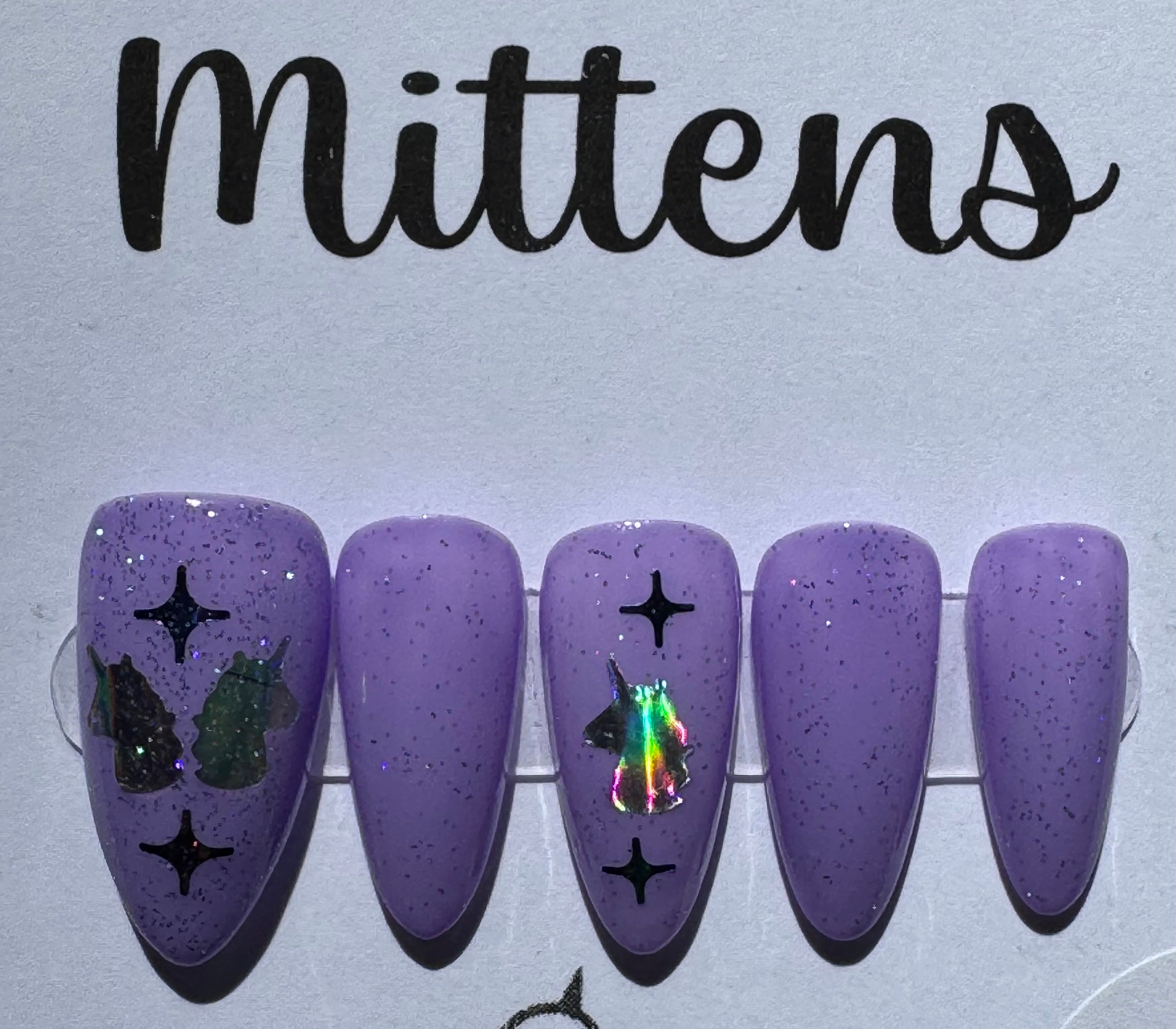 Sparkly Unicorns; press-on nails