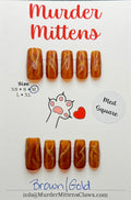 Brown/Gold; press-on nails