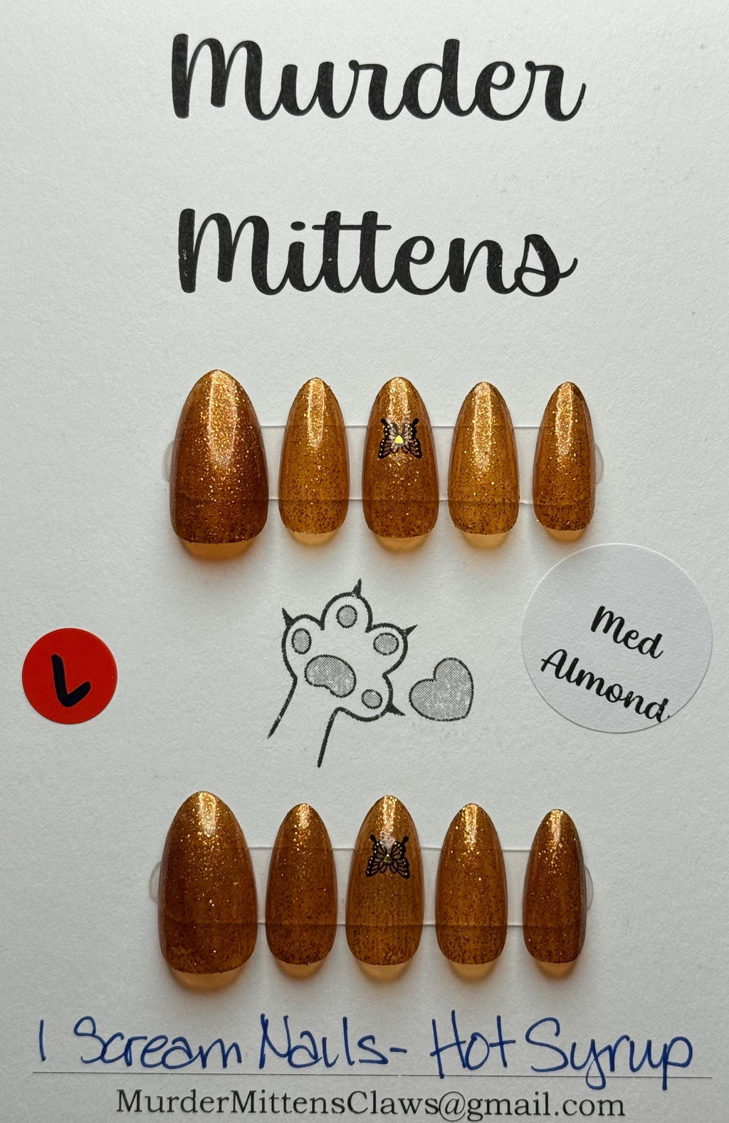 I Scream Nails - Hot Syrup; press-on nails