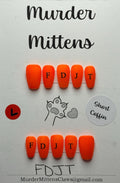 Red FDJT; press-on nails